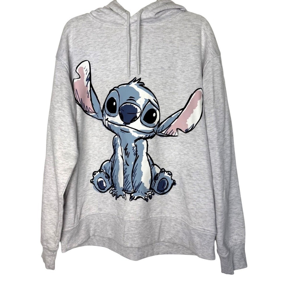 Disney Parks Lilo & Stitch Hoodie Sweatshirt Size Womens Small Gray